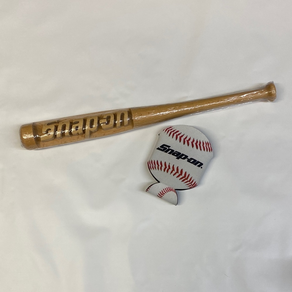 Snap-on Wooden Baseball Bat with Baseball Coozie